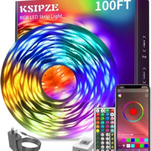 RGB LED Strip Lights 100ft – Smart App Control