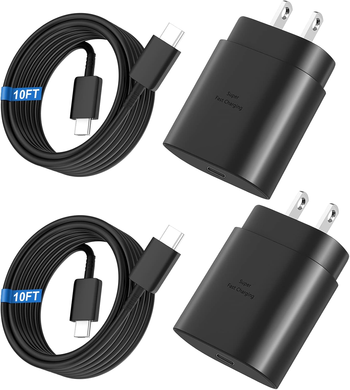 25w usb c super fast charger with 10ft cable – for samsung galaxy & android (2 pack) 25w usb c super fast charger with 10ft cable – for samsung galaxy & android (2 pack)