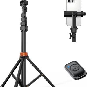 66” phone tripod with remote & stand – adjustable for iphone & android