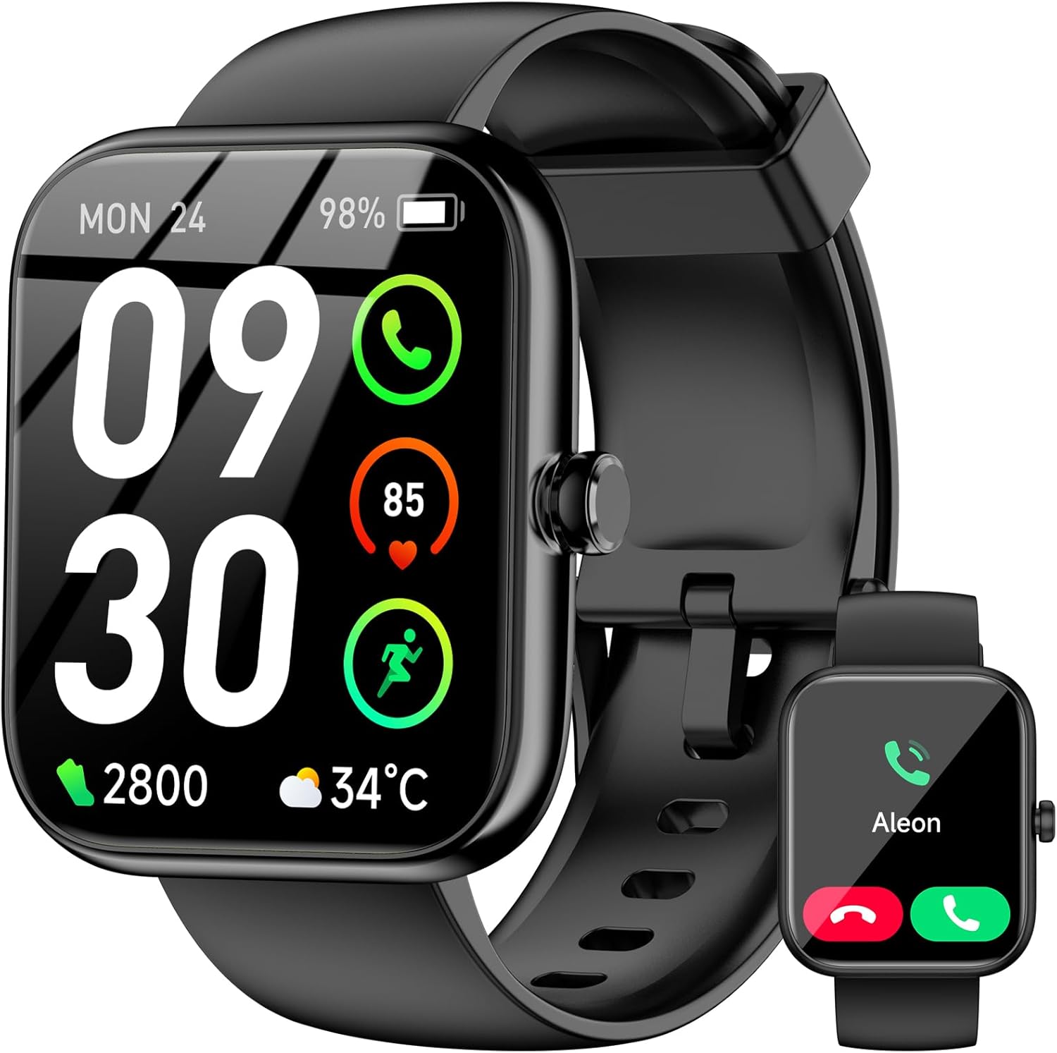 smart watch with alexa built in, 1.83” hd fitness tracker & bluetooth calls (waterproof)
