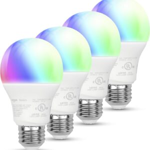 amazon basics smart led bulb rgb wifi (4 pack) – alexa compatible
